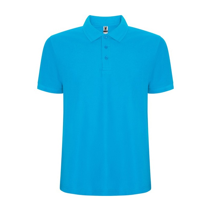 Polo de manga corta en punto piqué 220 g/m2 Roly Direct Pegaso Premium color turquesa segunda vista