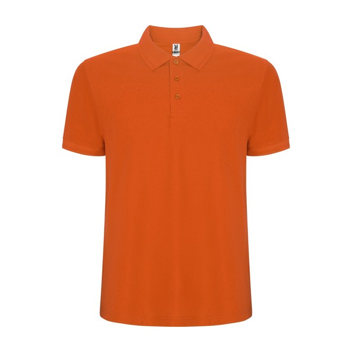 Polo de manga corta en punto piqué 220 g/m2 Roly Direct Pegaso Premium color naranja segunda vista
