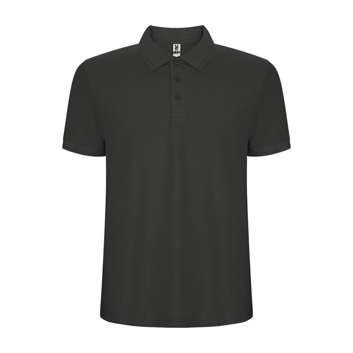 Polo de manga corta en punto piqué 220 g/m2 Roly Direct Pegaso Premium color gris topo segunda vista