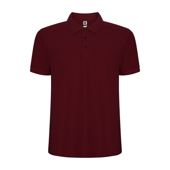 Polo de manga corta en punto piqué 220 g/m2 Roly Direct Pegaso Premium color granate segunda vista