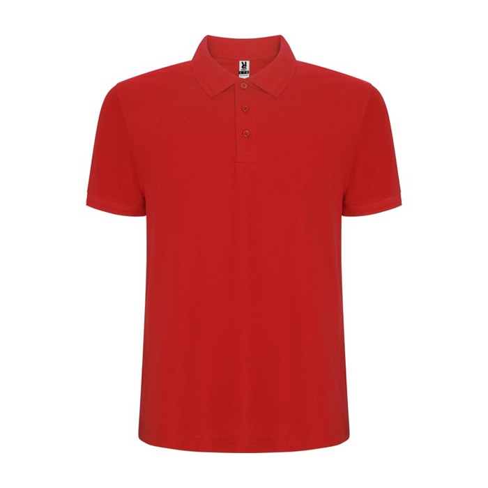 Polo de manga corta en punto piqué 220 g/m2 Roly Direct Pegaso Premium color rojo segunda vista
