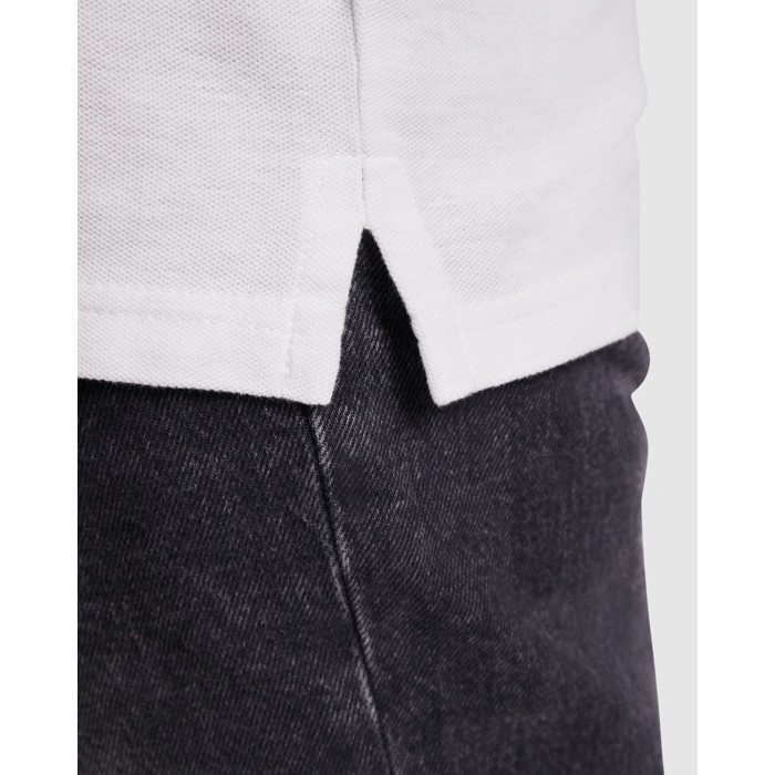 Polo de manga corta de algodón orgánico 210 g/m2 Roly Direct Prince color blanco vista detalle 2