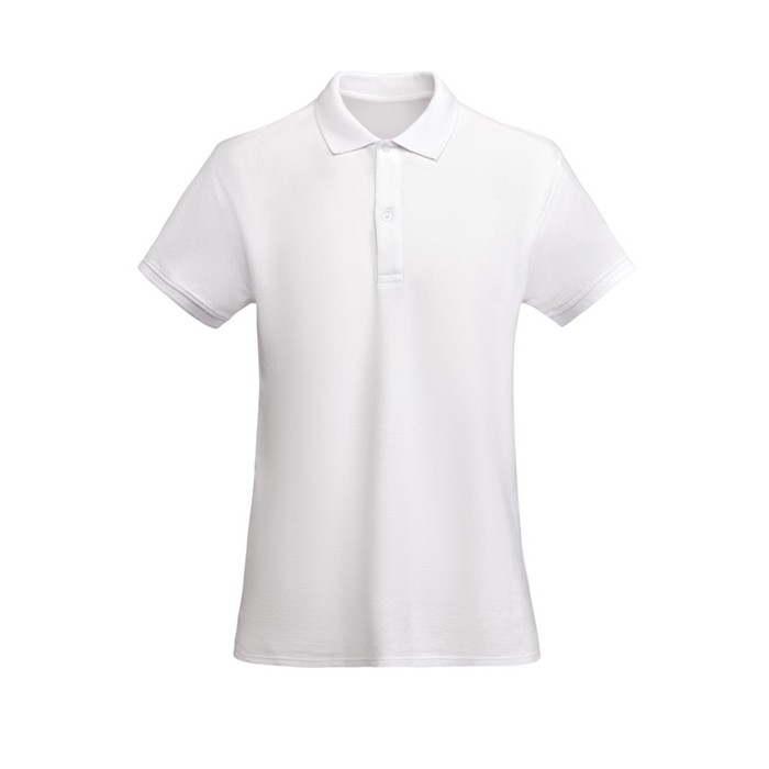 Polo de mujer de algodón orgánico 210 g/m2 Roly Direct Prince color blanco segunda vista