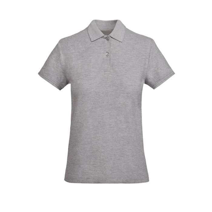 Polo de mujer de algodón orgánico 210 g/m2 Roly Direct Prince color gris claro segunda vista