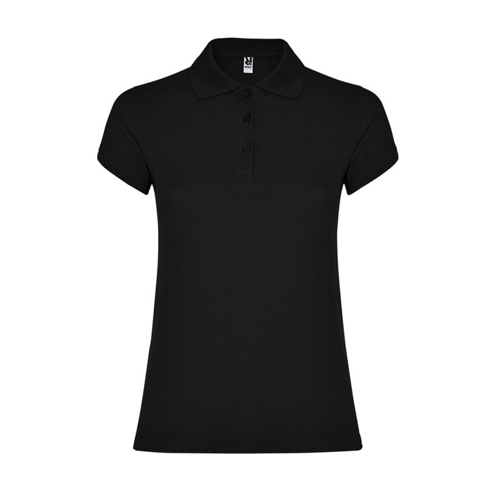 Polo de algodón en punto piqué para mujer 200 g/m2 Roly Direct Star color negro segunda vista