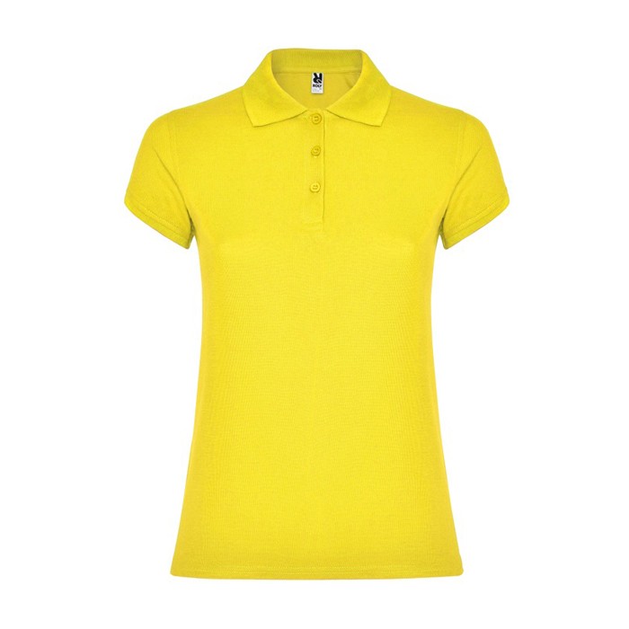Polo de algodón en punto piqué para mujer 200 g/m2 Roly Direct Star color amarillo segunda vista