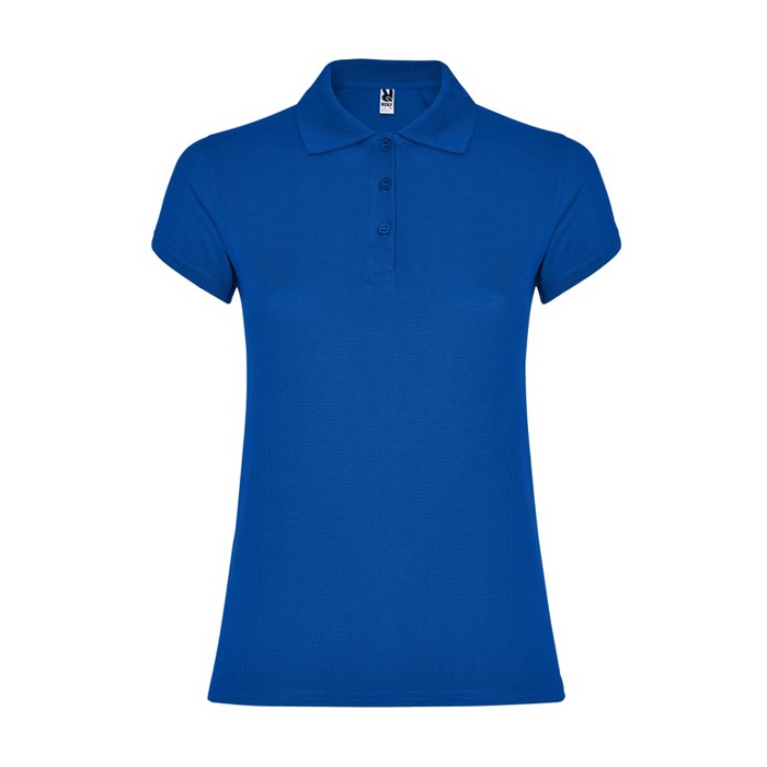Polo de algodón en punto piqué para mujer 200 g/m2 Roly Direct Star color azul real segunda vista