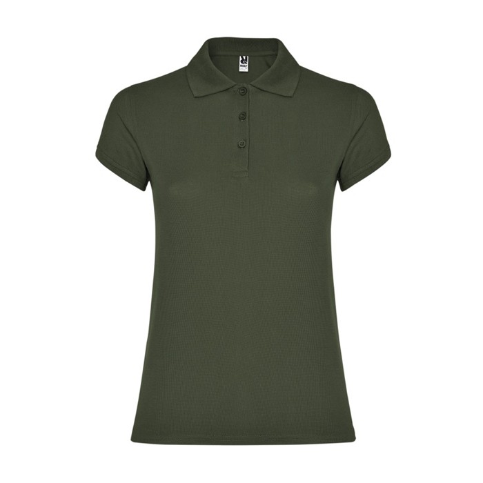 Polo de algodón en punto piqué para mujer 200 g/m2 Roly Direct Star color verde oscuro segunda vista