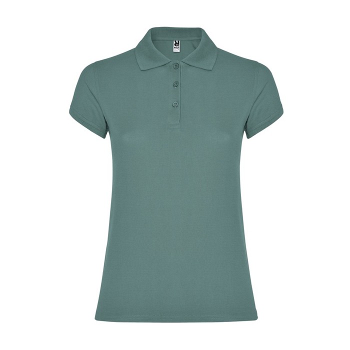 Polo de algodón en punto piqué para mujer 200 g/m2 Roly Direct Star color verde claro segunda vista
