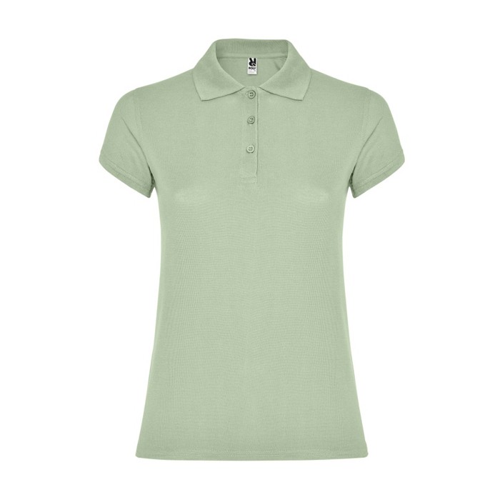 Polo de algodón en punto piqué para mujer 200 g/m2 Roly Direct Star color verde suave segunda vista