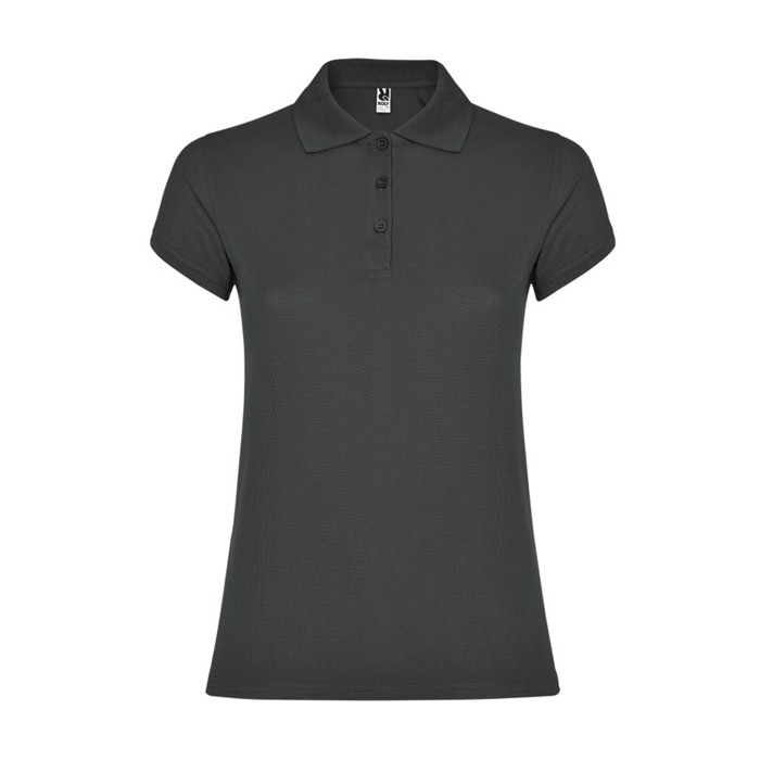 Polo de algodón en punto piqué para mujer 200 g/m2 Roly Direct Star color gris topo segunda vista