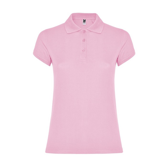 Polo de algodón en punto piqué para mujer 200 g/m2 Roly Direct Star color rosa claro segunda vista