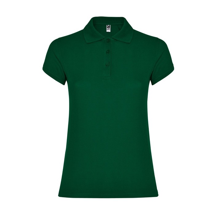 Polo de algodón en punto piqué para mujer 200 g/m2 Roly Direct Star color verde botella segunda vista