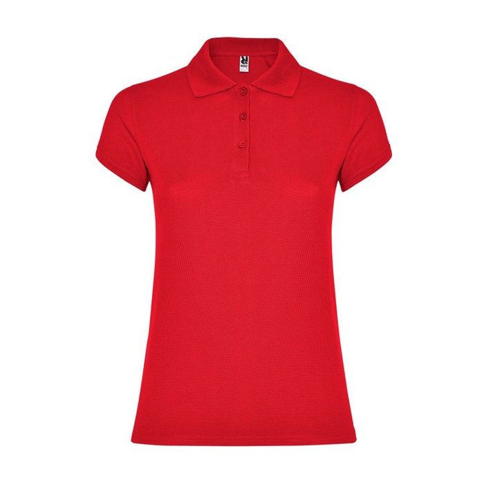 Polo de algodón en punto piqué para mujer 200 g/m2 Roly Direct Star color rojo segunda vista