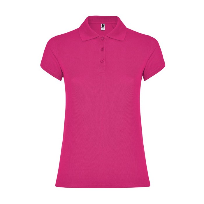 Polo de algodón en punto piqué para mujer 200 g/m2 Roly Direct Star color rosa segunda vista
