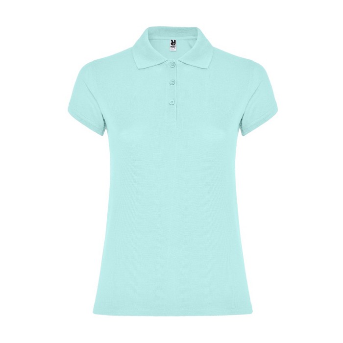 Polo de algodón en punto piqué para mujer 200 g/m2 Roly Direct Star color verde menta segunda vista