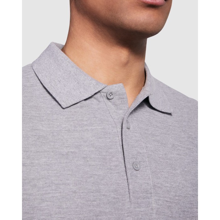 Polo de algodón de manga larga con puños canalé 220 g/m2 Roly Direct Estrella color azul marino vista detalle 1