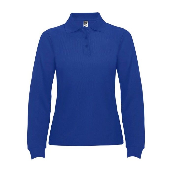 Polo de algodón de manga larga para mujer 220 g/m2 Roly Direct Estrella color azul real segunda vista