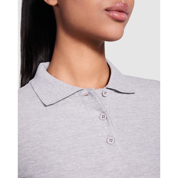 Polo de algodón de manga larga para mujer 220 g/m2 Roly Direct Estrella color azul marino vista detalle 1