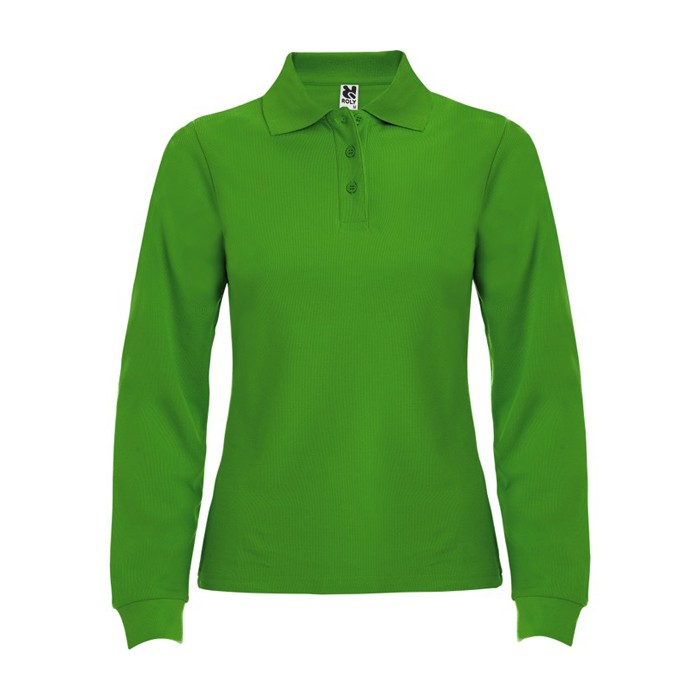 Polo de algodón de manga larga para mujer 220 g/m2 Roly Direct Estrella color verde bosque segunda vista