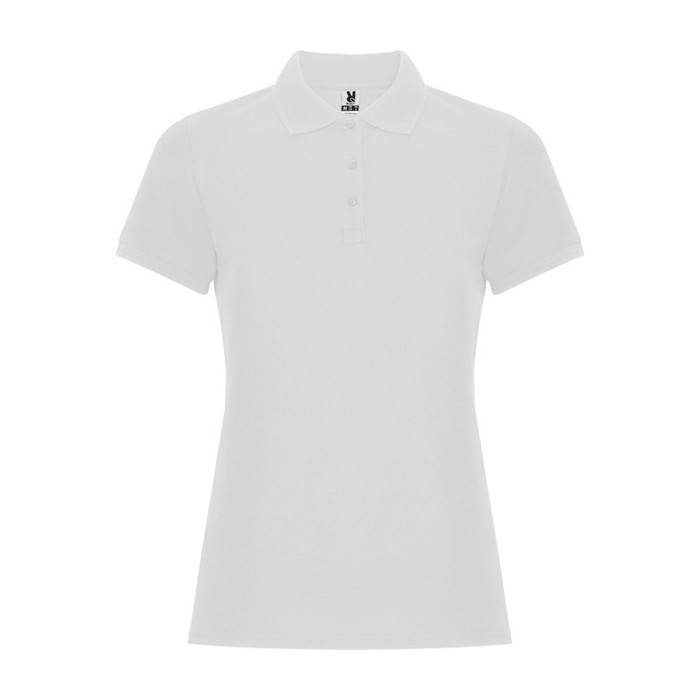 Polo de algodón y poliéster para mujer slim Roly Direct Pegaso Premium color blanco segunda vista