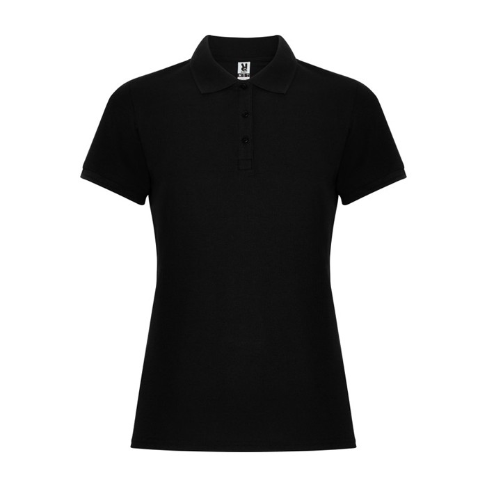 Polo de algodón y poliéster para mujer slim Roly Direct Pegaso Premium color negro segunda vista