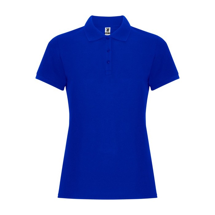 Polo de algodón y poliéster para mujer slim Roly Direct Pegaso Premium color azul real segunda vista