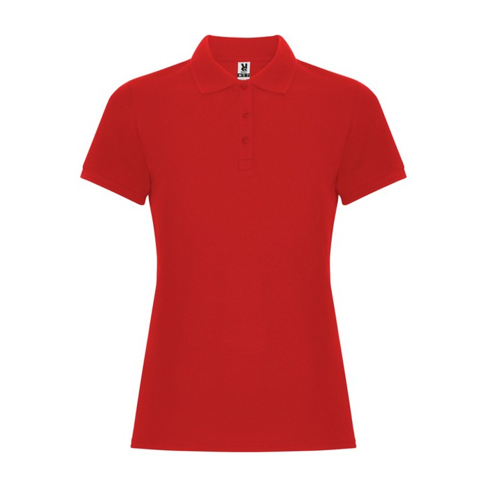 Polo de algodón y poliéster para mujer slim Roly Direct Pegaso Premium color rojo segunda vista