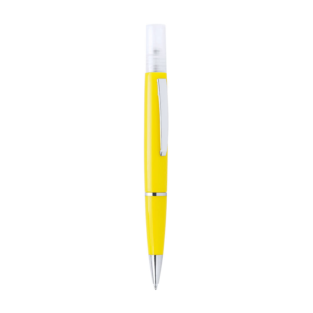 Bolígrafo con pulverizador personalizable amarillo