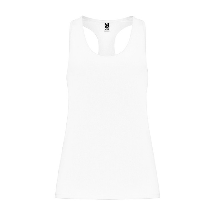 Camiseta técnica slim de tirantes con elastano 160 g/m2 Roly Direct Aida color blanco segunda vista