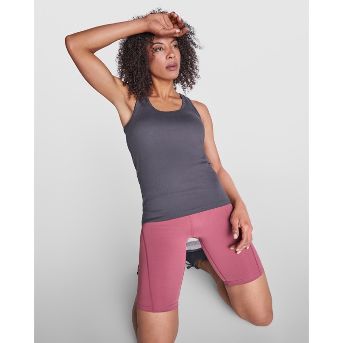 Camiseta técnica slim de tirantes con elastano 160 g/m2 Roly Direct Aida color turquesa primera vista de uso