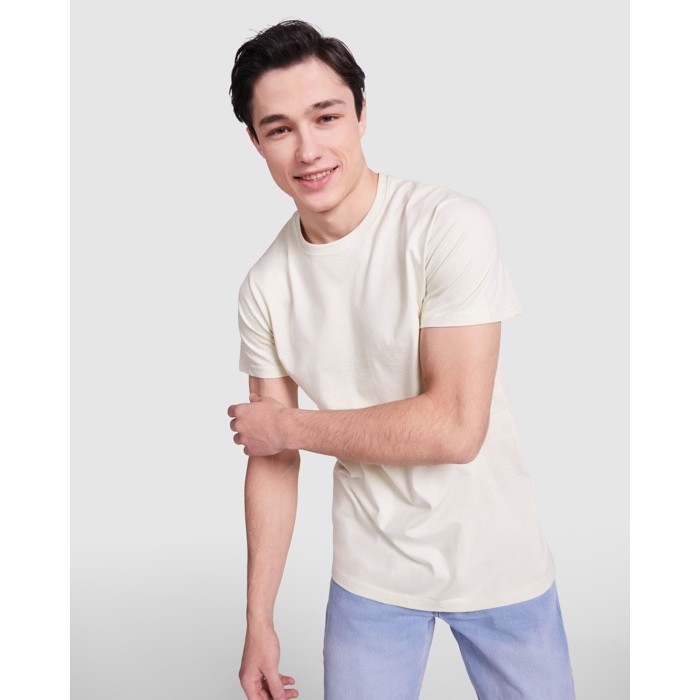 Camiseta de algodón de manga corta 190 g/m2 Roly Direct Stafford color turquesa primera vista de uso