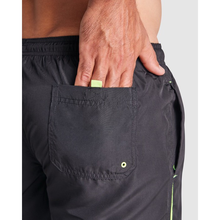 Bañador de poliéster adulto con detalles a contraste 100 g/m2 Roly Direct Balos color rojo vista detalle 1