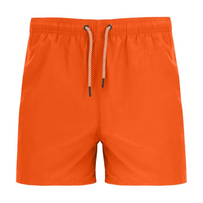 Bañador de poliéster adulto con detalles a contraste 100 g/m2 Roly Direct Balos color naranja oscuro segunda vista