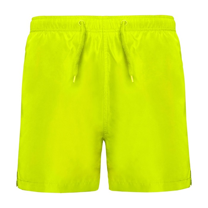 Bañador de poliéster con dos bolsillos laterales 100 g/m2 Roly Direct Aqua color amarillo fluorescente segunda vista