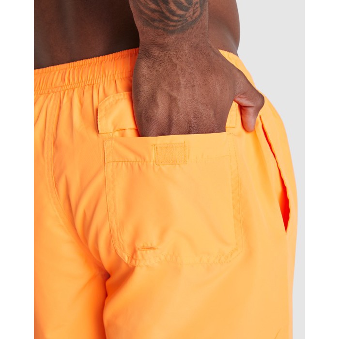 Bañador de poliéster con dos bolsillos laterales 100 g/m2 Roly Direct Aqua color naranja fluorescente vista detalle 2