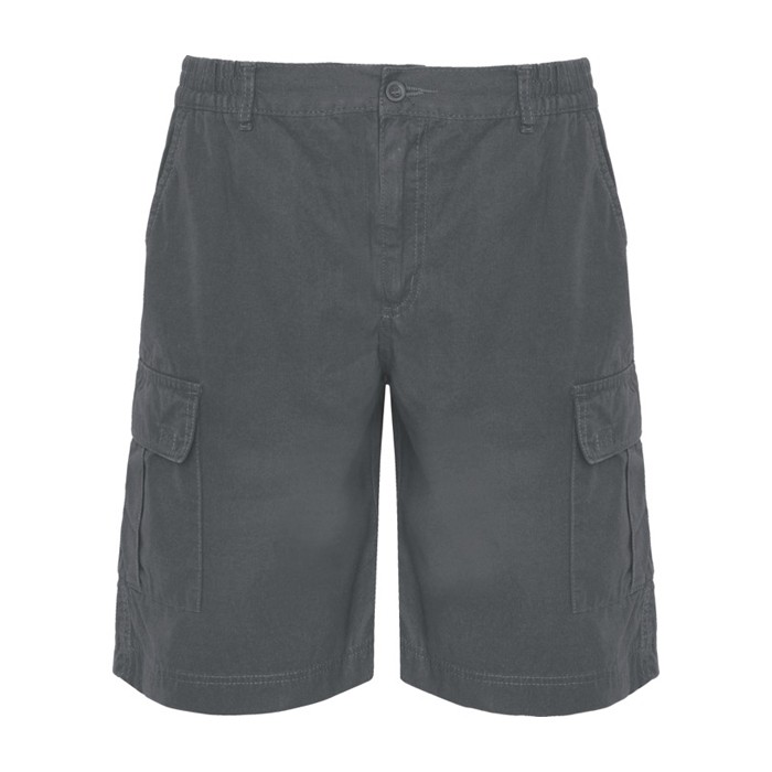 Bermuda corta laboral de algodón y poliéster 200 g/m2 Roly Armour color gris topo segunda vista Bermuda corta laboral de algodón y poliéster 200 g/m2 Roly Armour color gris topo segunda vista