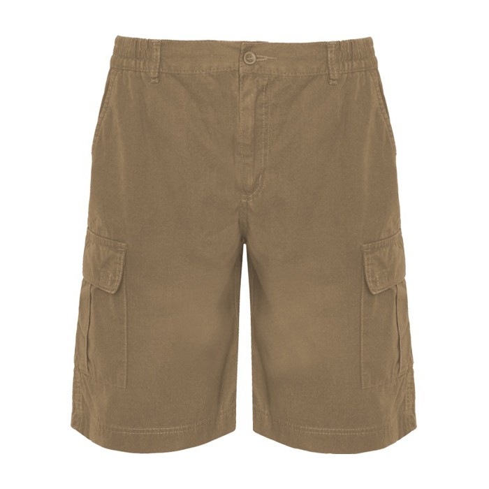 Bermuda corta laboral de algodón y poliéster 200 g/m2 Roly Armour color camel segunda vista Bermuda corta laboral de algodón y poliéster 200 g/m2 Roly Armour color camel segunda vista