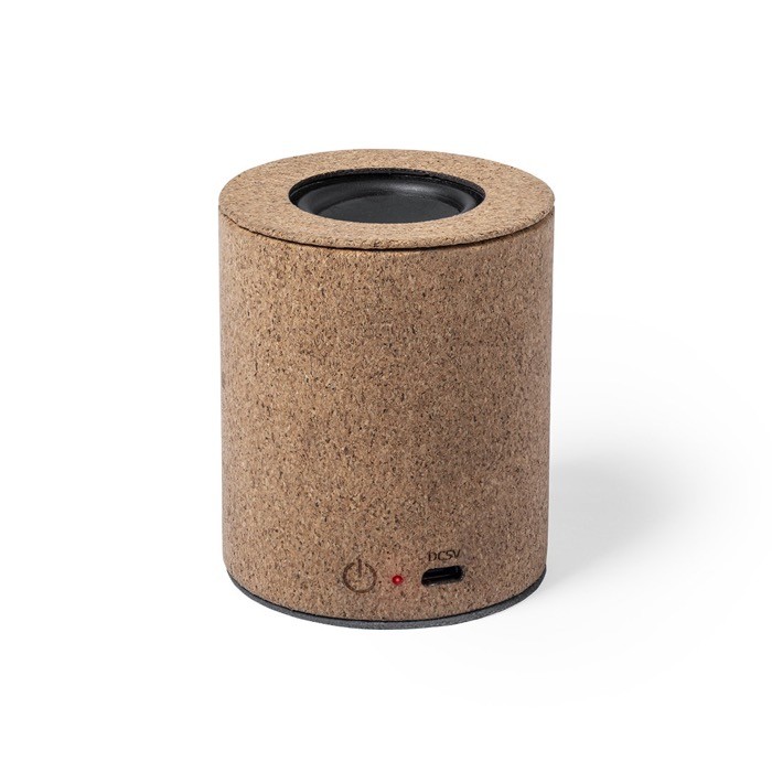 Altavoz compacto de corcho bluetooth 5.0 color natural cuarta vista