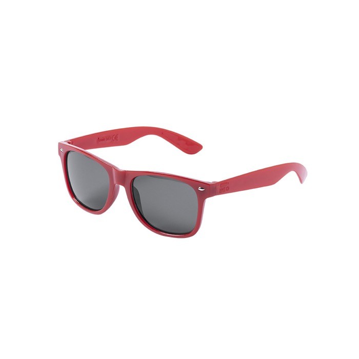 Gafas de sol de RPET con lente negro con protección UV400 color rojo primera vista