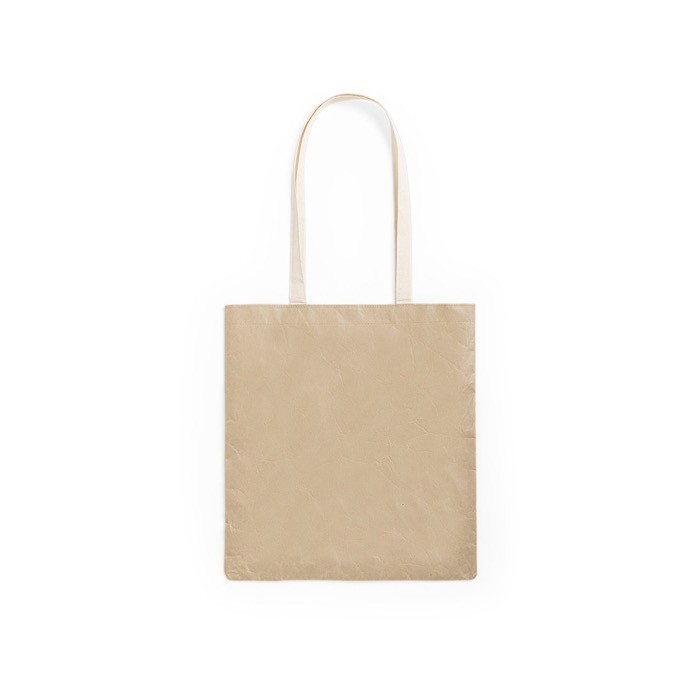 Bolsa reciclada asas de algodón 105 g/m2 color beige