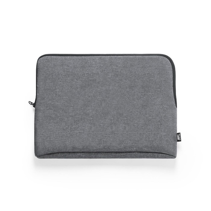 Funda de RPET para ordenador con interior completamente acolchado 15'' color gris primera vista