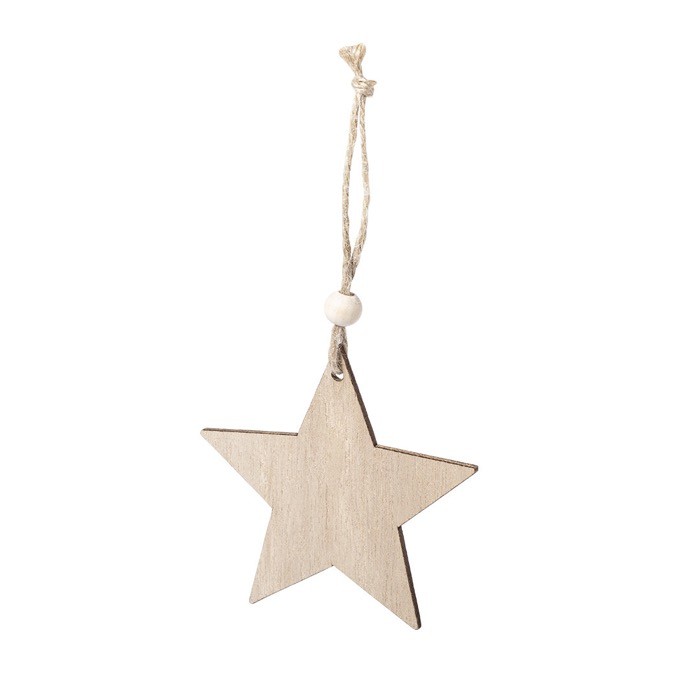 Set de adornos navideños de madera color madera clara quinta vista