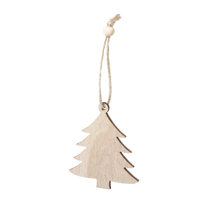 Set de adornos navideños de madera color madera clara sexta vista