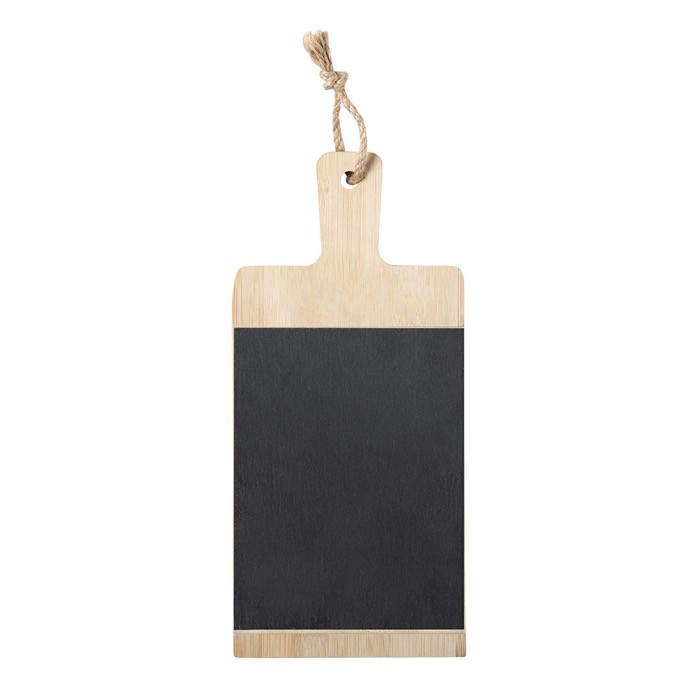 Tabla de cortar de bambú y pizarra color madera clara cuarta vista