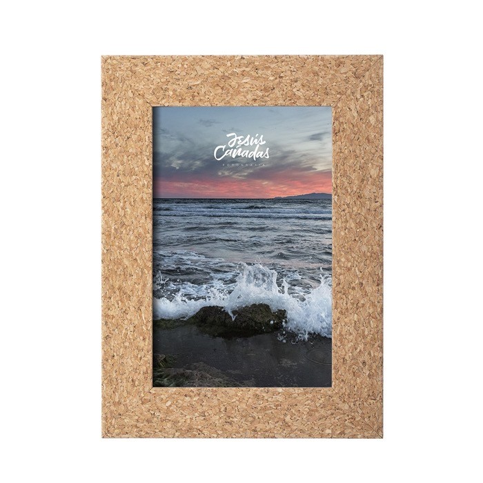 Portafotos 10 x 15 cm con corcho y soporte color natural vista principal