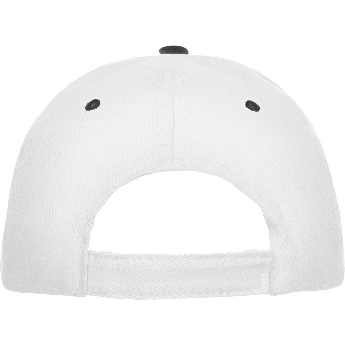 Gorra de algodón de 6 paneles con cierre de velcro trasero color blanco vista detalle 1