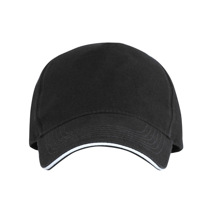 Gorra de 5 paneles con visera a contraste de algodón 170 g/m2 color negro segunda vista