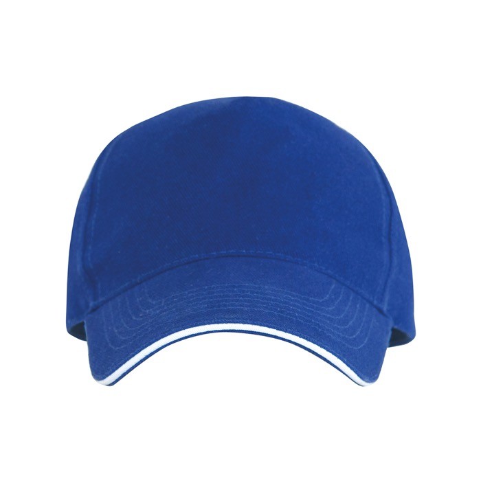 Gorra de 5 paneles con visera a contraste de algodón 170 g/m2 color azul real segunda vista