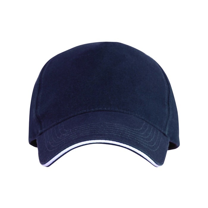 Gorra de 5 paneles con visera a contraste de algodón 170 g/m2 color azul marino segunda vista